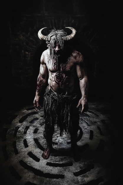 Free photo portrait of mythological minotaur