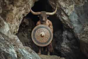 Free photo portrait of mythological minotaur