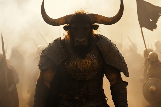 Portrait of mythological minotaur