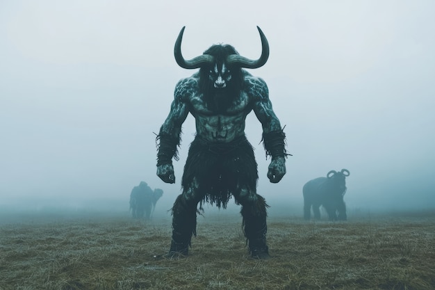 Free photo portrait of mythological minotaur