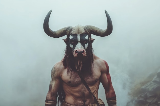 Free photo portrait of mythological minotaur