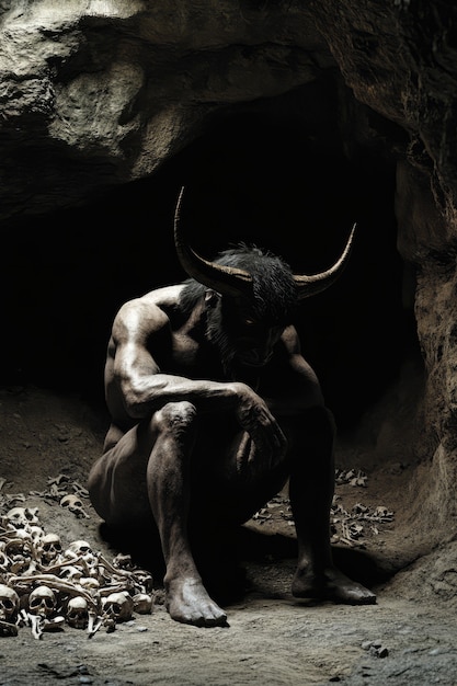 Free photo portrait of mythological minotaur