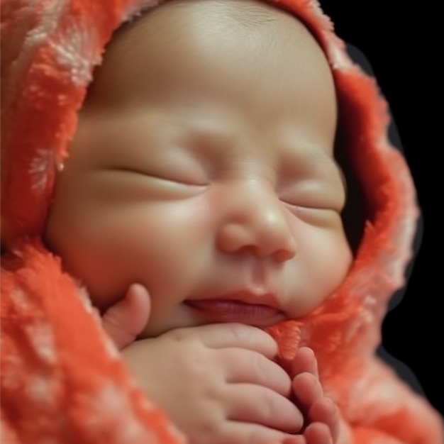 Free photo portrait of newborn baby sleeping peacefully