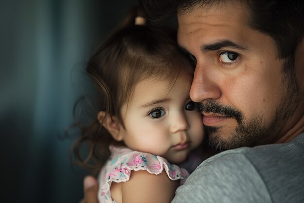 Portrait of non-traditional family with single father