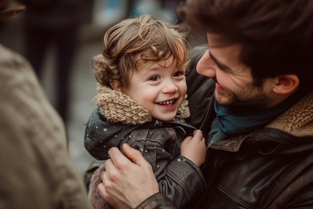 Portrait of non-traditional family with single father