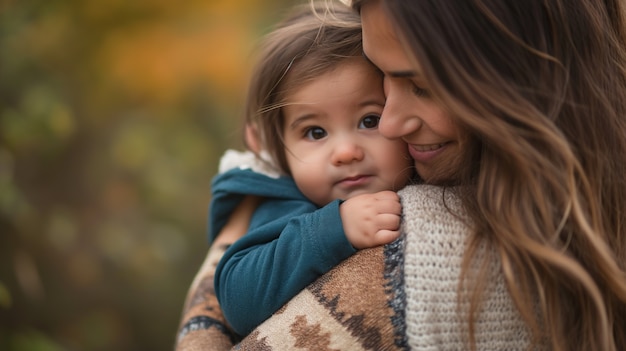 Free Photo portrait of non-traditional family with single mother