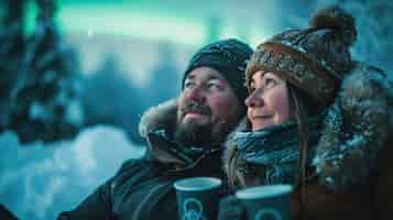 Free photo portrait of overweight couple traveling the world together