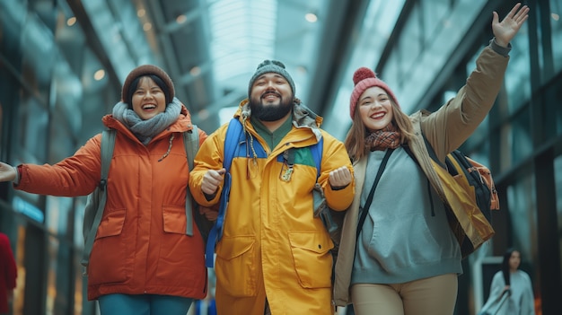 Portrait of overweight couple traveling the world for world tourism day