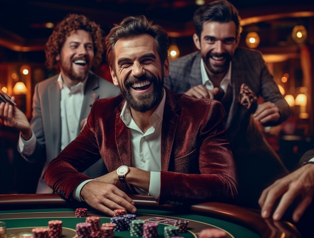 Portrait of people gambling and playing at a casino