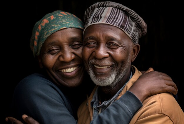 Portrait of people hugging each other in honor of hugging day celebration