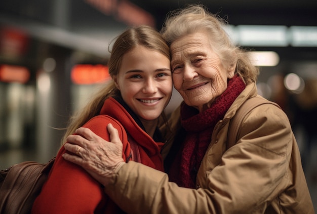 Free photo portrait of people hugging each other in honor of hugging day celebration