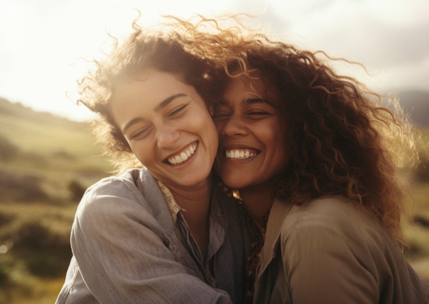 Portrait of people hugging each other in honor of hugging day celebration