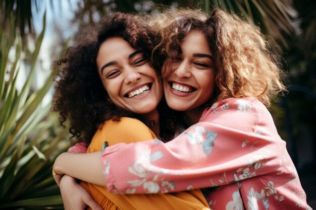 Portrait of people hugging each other in honor of hugging day celebration