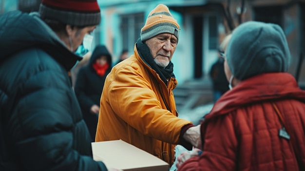 Free photo portrait of people at the market