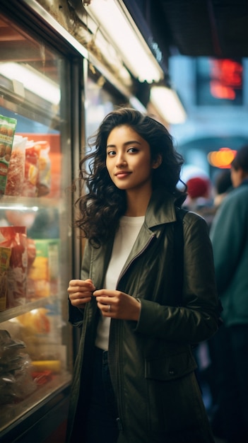 Portrait of person during daily life in new york city