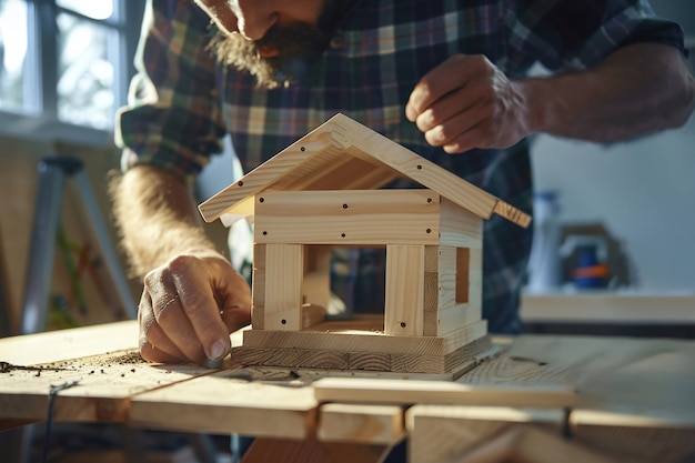 Free photo portrait of person doing arts and crafts