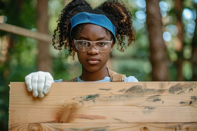 Portrait of person doing arts and crafts