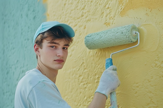 Free photo portrait of person doing arts and crafts