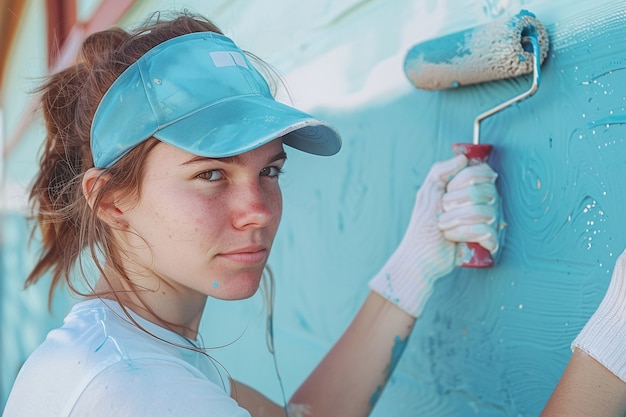 Free photo portrait of person doing arts and crafts