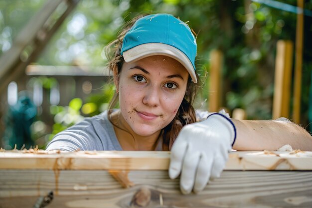 Free photo portrait of person doing arts and crafts