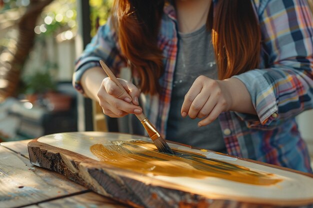 Portrait of person doing arts and crafts