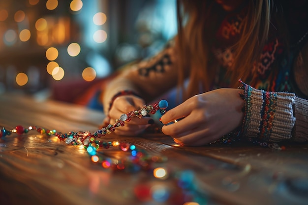 Free Photo portrait of person doing arts and crafts