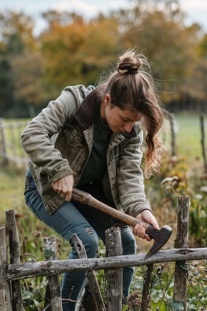 Free photo portrait of person doing arts and crafts