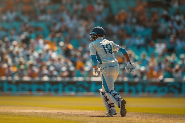 Portrait of person playing cricket sport