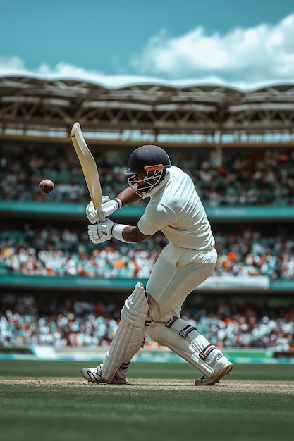 Free photo portrait of person playing cricket sport