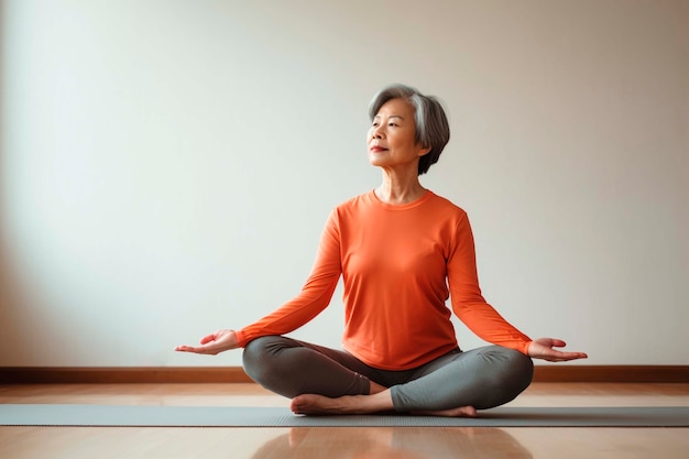 Free photo portrait of person practicing yoga at home