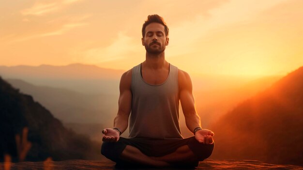 Portrait of person practicing yoga outdoors in nature