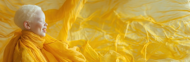 Free photo portrait of person wearing yellow