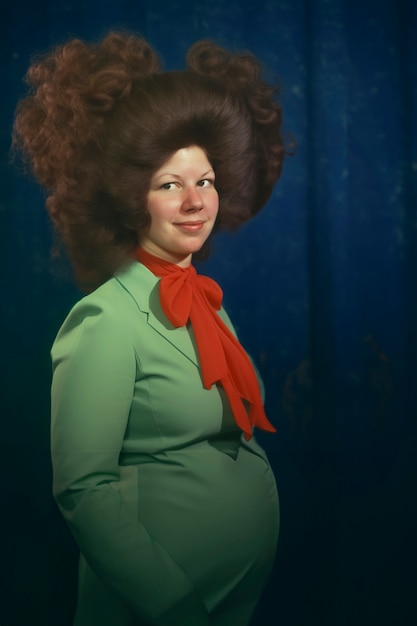 Portrait of person with funny wig