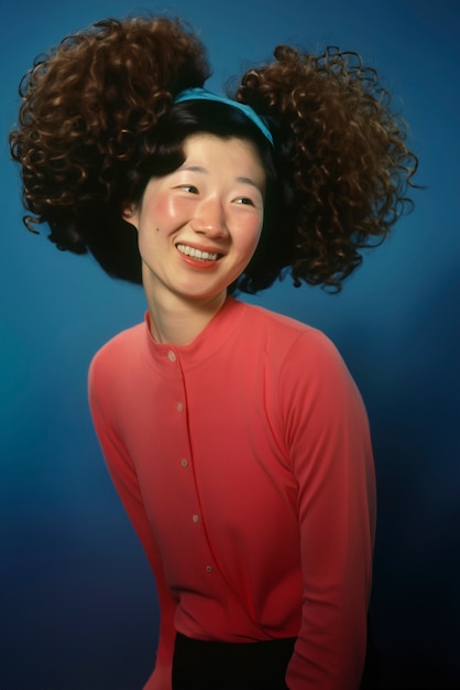 Portrait of person with funny wig