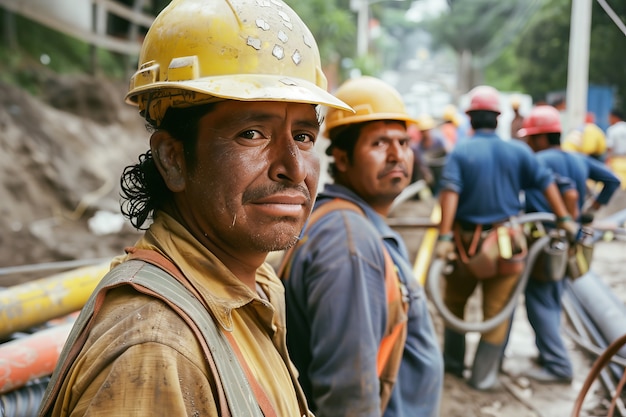 Portrait of person working in the construction field