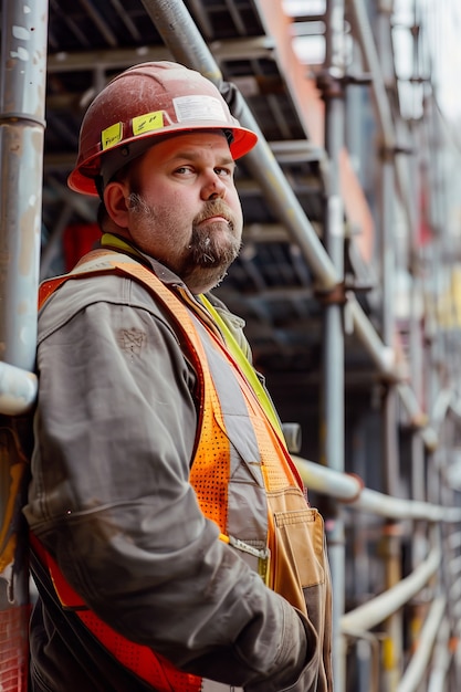 Portrait of person working in the construction field