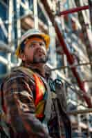 Free photo portrait of person working in the construction field