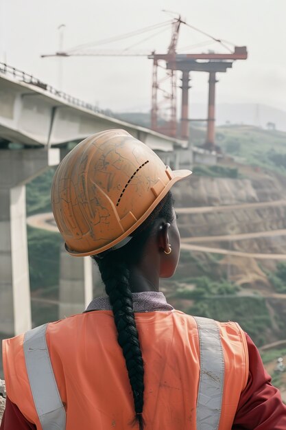 Portrait of person working in the construction industry