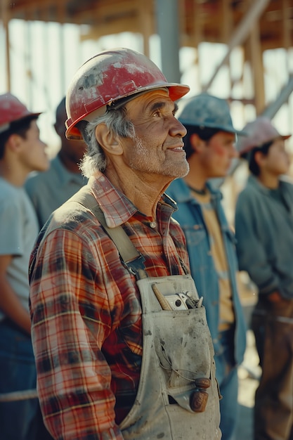 Portrait of person working in the construction industry