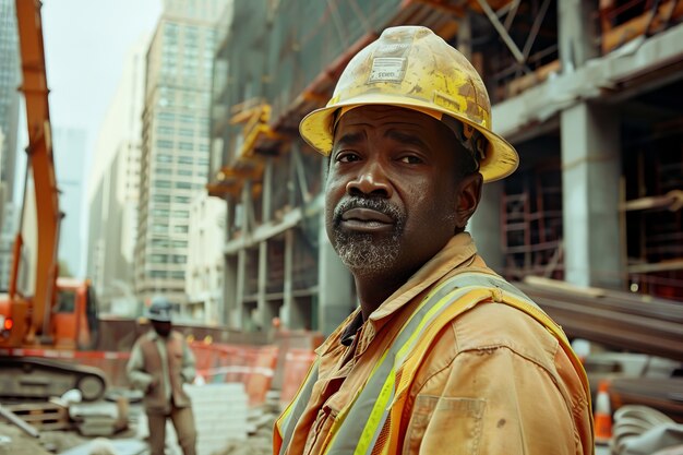 Portrait of person working in the construction industry