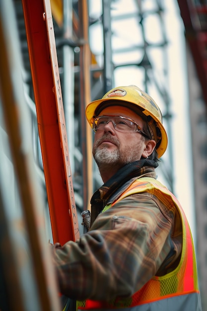 Portrait of person working in the construction industry