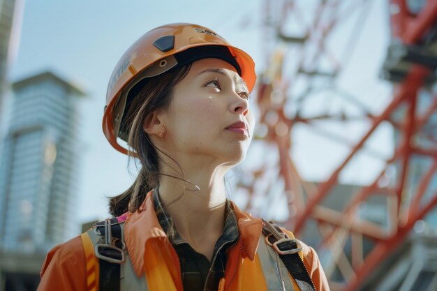 Portrait of person working in the construction industry