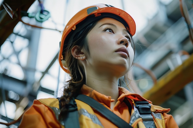 Portrait of person working in the construction industry