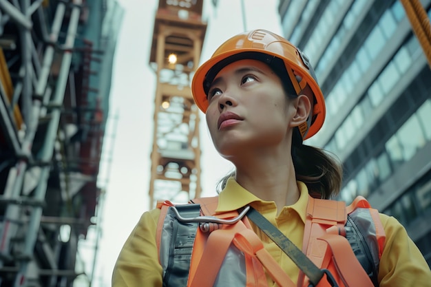 Portrait of person working in the construction industry