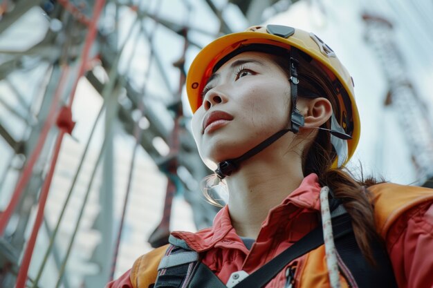 Portrait of person working in the construction industry