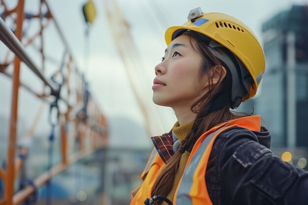 Portrait of person working in the construction industry