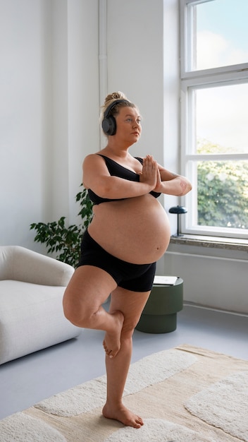 Portrait of plus size pregnant woman