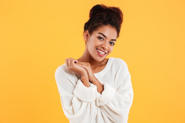 Portrait of pretty african lady smiling