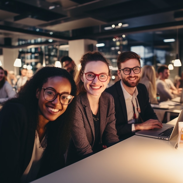 Portrait of professional business people working together