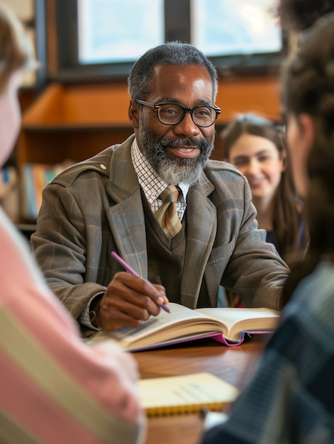 Free Photo portrait of professor at work in the educational system